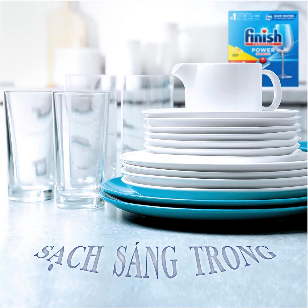 Viên Rửa Bát Finish Power Essential Hộp 100 Viên Chính Hãng Viên Rửa Chén 6 Chức Năng Rửa Sạch Hiệu Quả Hương Chanh