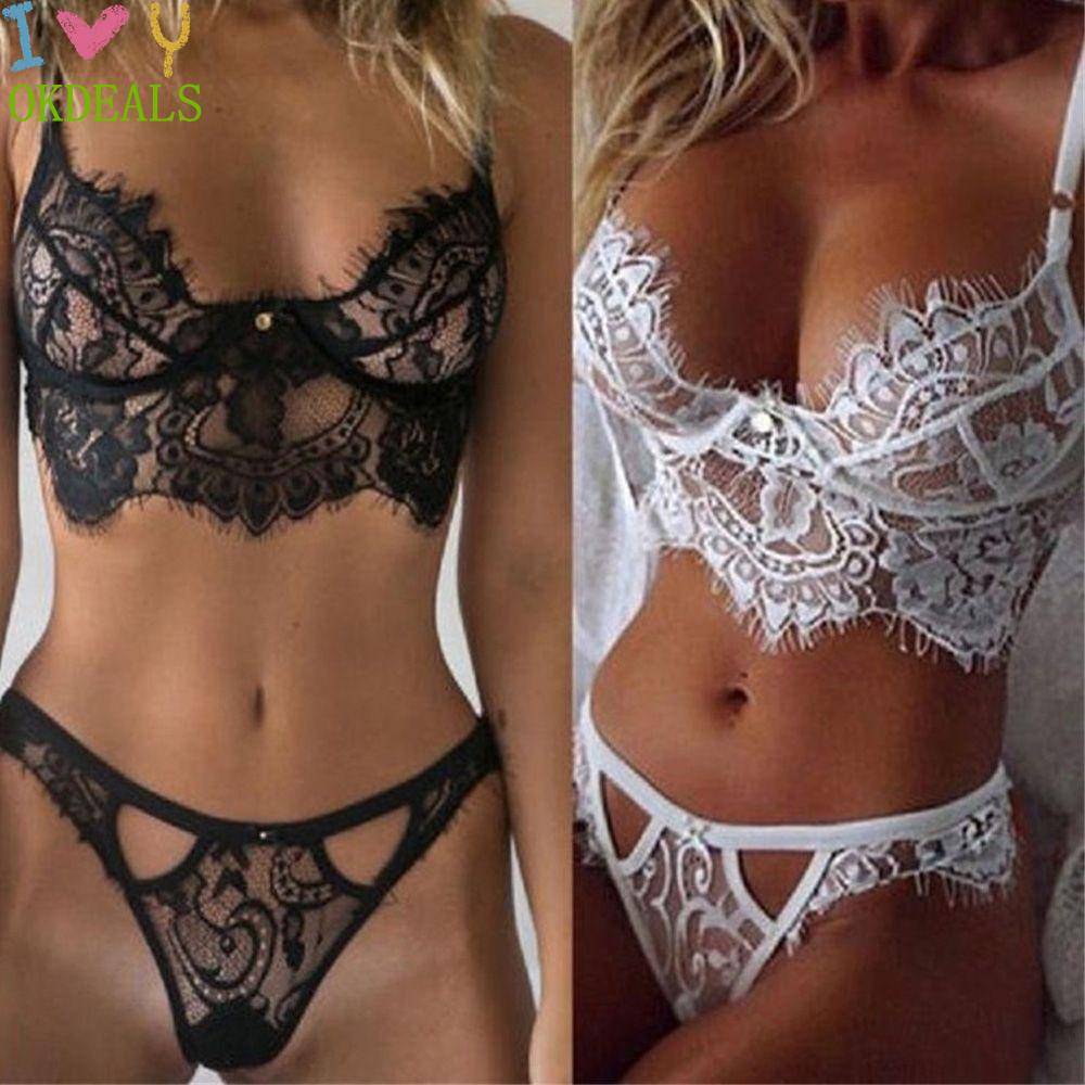 Bộ Đồ Lót Lọt Khe Thêu Họa Tiết Hoa Quyến Rũ Nhiều Màu Sắc Cho Nữ