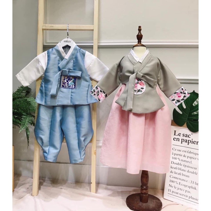 SET HANBOK CAO CẤP CHO BÉ TRAI BÉ GÁI THÊU HOT HIT