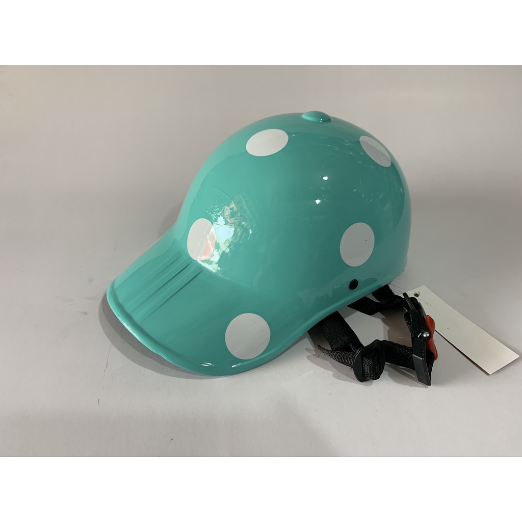 MŨ BẢO HIỂM KIỂU NÓN KẾT CHẤM BI XANH NGỌC-HÀNG CÔNG TY BH 12 THÁNG