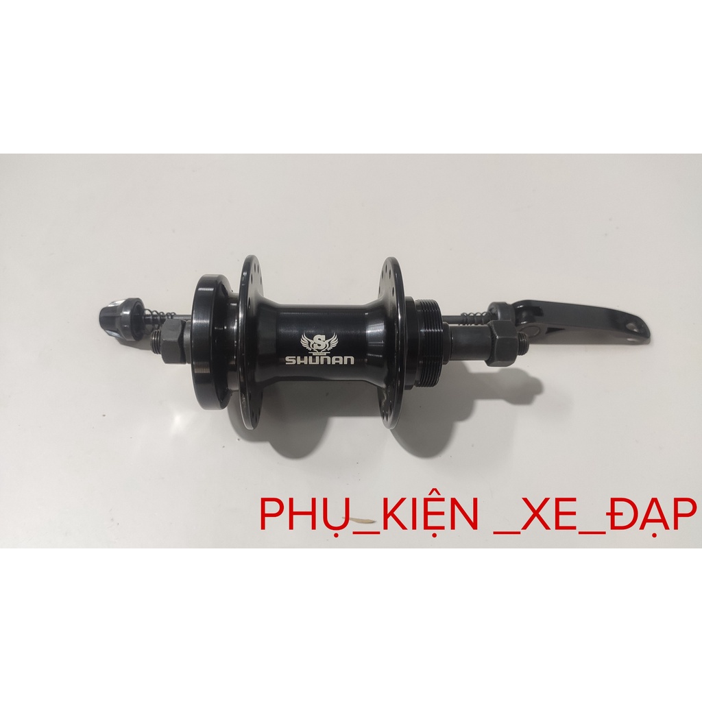 Đùm, Moayo nhôm đúc chạy bạc đạn cao cấp phanh đĩa, líp vặn 32-36 lỗ