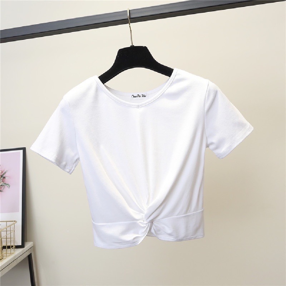 Áo Croptop Xoắn Eo Bụng Chất Thun Siêu Xinh (Đồ Tập Gym-Yoga Nữ)