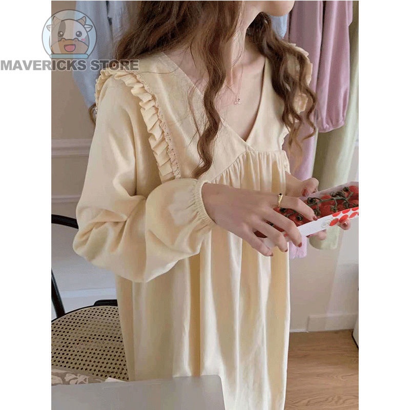 Bộ Đồ Ngủ Pijama Tay Dài Form Rộng Màu Sắc Trơn Thời Trang Mùa Thu Cho Nữ