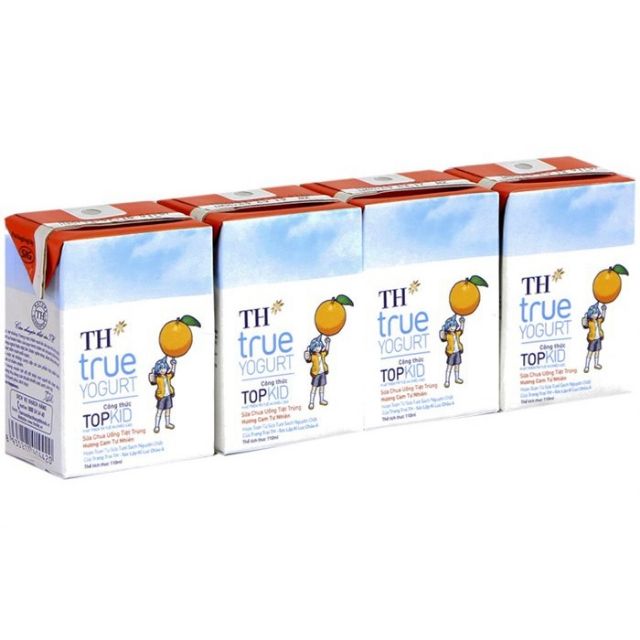 Sữa Chua Uống Tiệt Trùng TH True Yogurt TopKid Hương Dâu - Chuối - Lúa Mạch