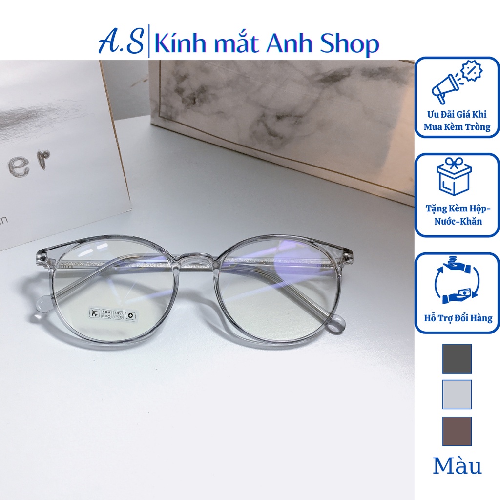 ✧Gọng kính tròn nhỏ thời trang nam nữ nhiều màu sắc chất liệu nhựa dẻo lõi kim loại nhận cắt cận viễn loạn 8253