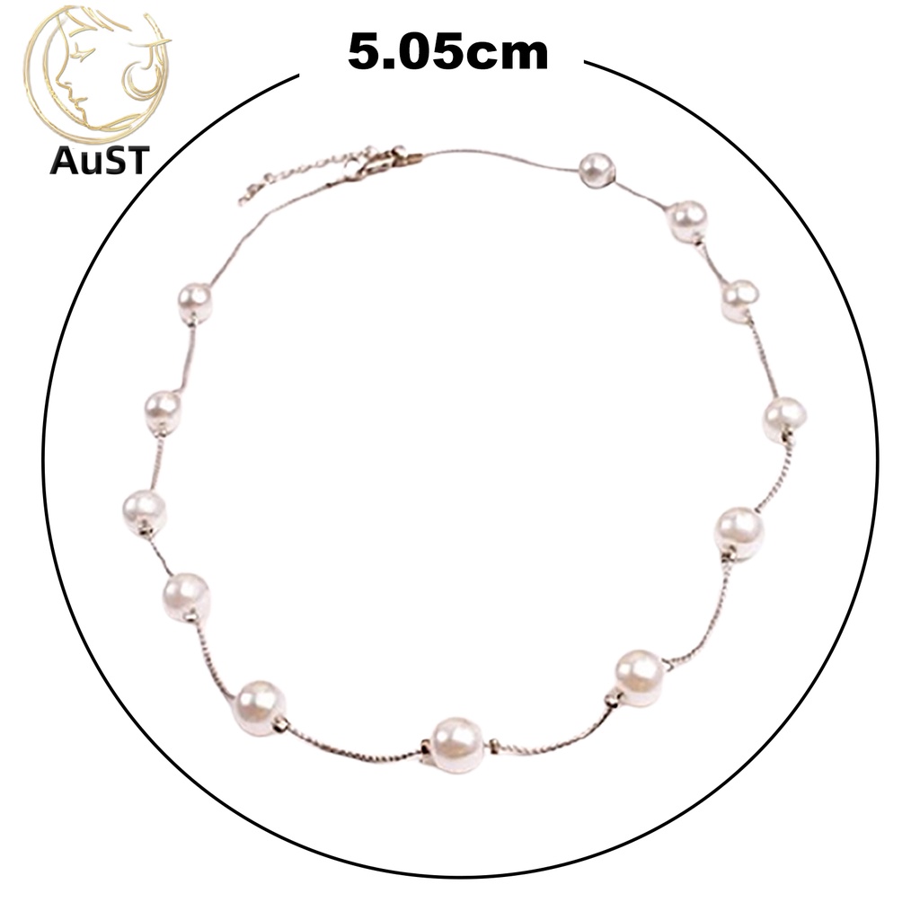 Ustinstore Chuỗi Dây Ngọc Trai Giả Bằng Hợp Kim Có Thể Điều Chỉnh Thoải Mái Mặc Trong Đám Cưới