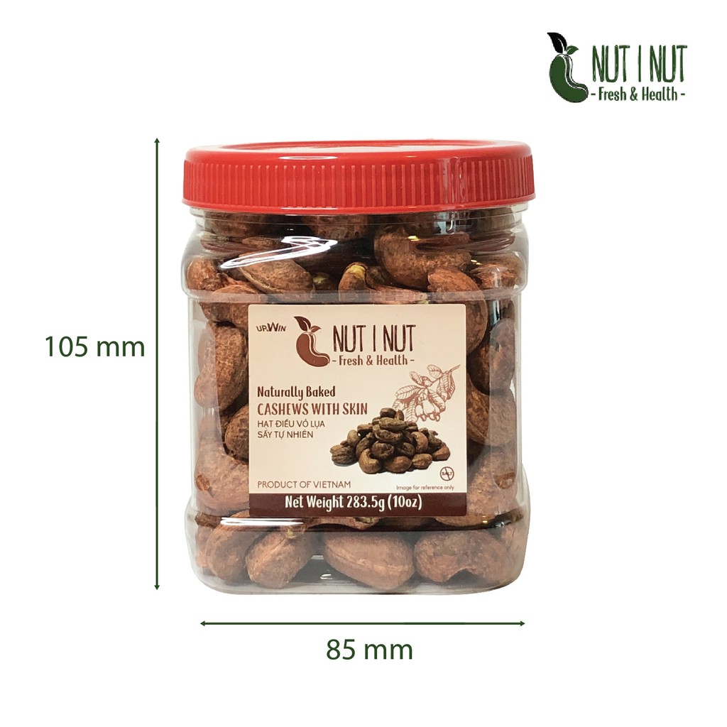 Hạt điều NUT I NUT vỏ lụa sấy tự nhiên hũ 283.5 gram