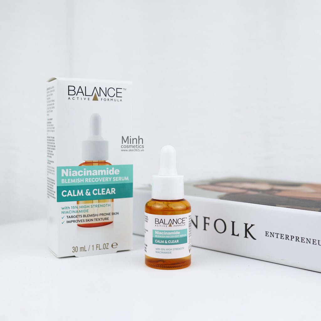 Serum ngừa mụn mờ thâm Balance Active Formula Niacinamide 15% Blemish Recovery 30ml