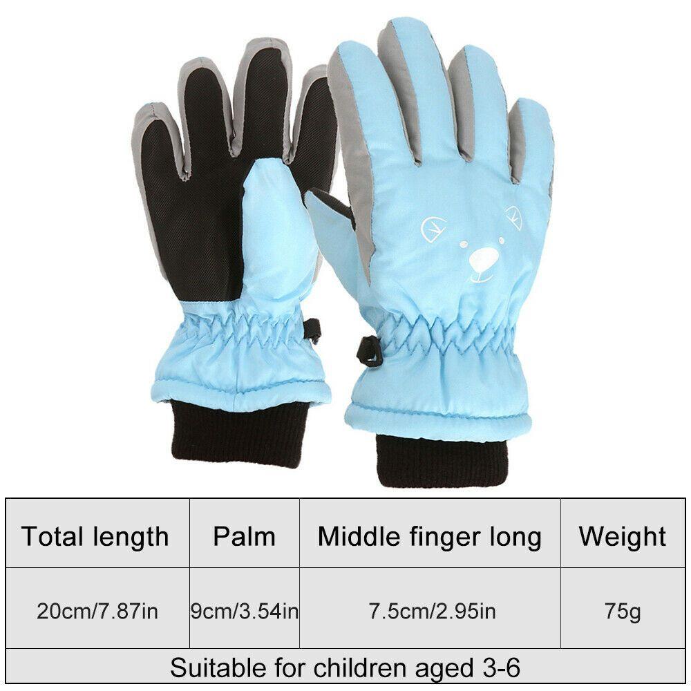 Găng Tay Trượt Tuyết Dày Dặn Ấm Áp Chống Trượt Không Thấm Nước In Hoạt Hình Dễ Thương Cho Bé Từ 2 -