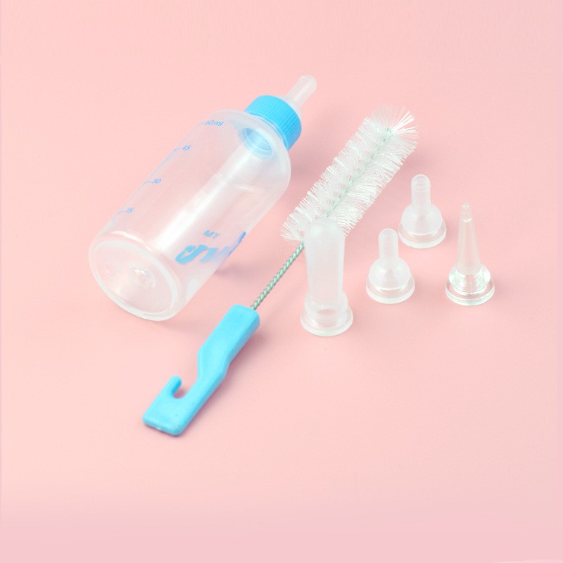 bình ti sữa cho chó mèo con cloại 60ml -150ml kèm cọ rửa bình