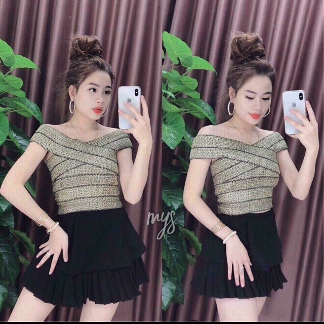 Áo trễ vai Quỳnh búp bê