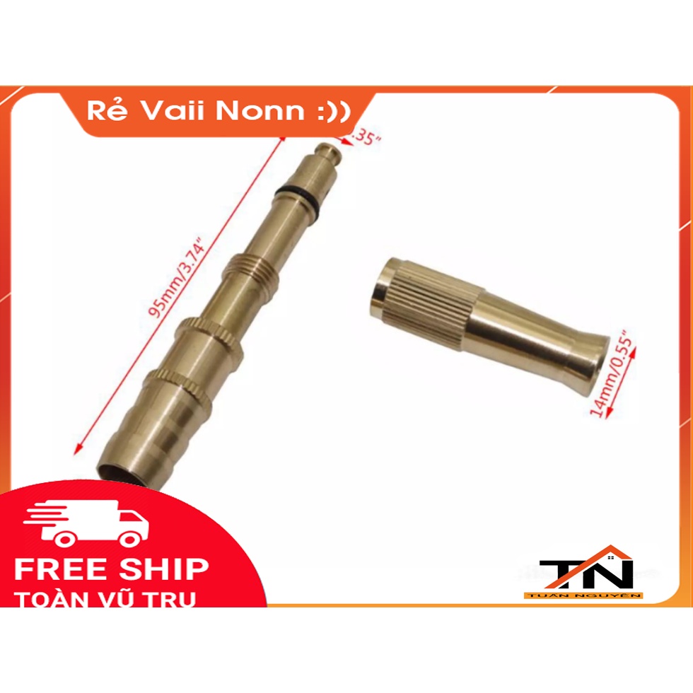 Đầu Vòi Sịt, Đầu Rửa XeTăng Áp Đa Năng Loại To. Tưới Cây Bằng Đồng Nguyên Chất, Phù Hợp Ống Nước Phi 21