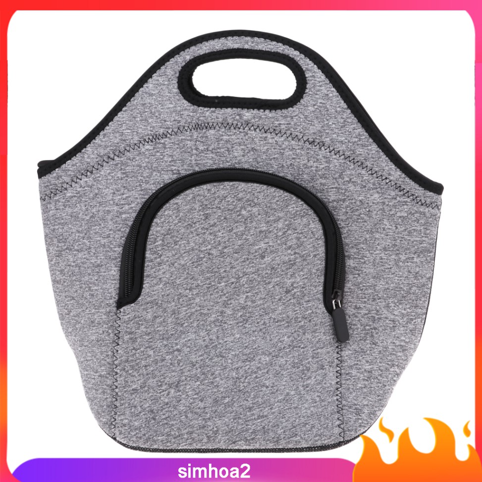 Bộ 2 Túi Đựng Hộp Cơm Trưa Chất Liệu Neoprene Mềm Nhẹ Cách Nhiệt Có Thể Tái Sử Dụng