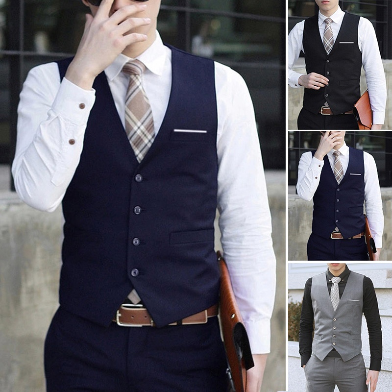 BLURVER~Coat Jacket Dress Stylish Vest Wedding Cotton Blends Gilet Suit Tuxedo