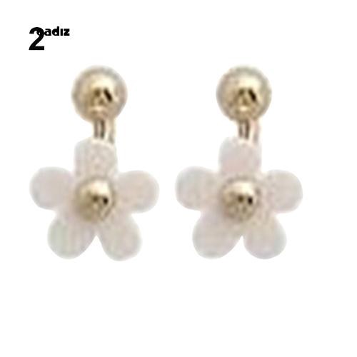 Hoa tai xi vàng hình hoa 2 mặt thiết kế hợp thời trang