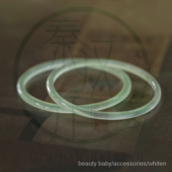 Vòng tay đá mã não tự nhiên màu xanh lá nhạt phong cách retro cho n