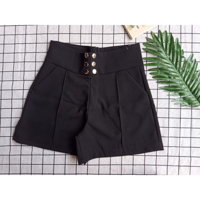 Quần short nữ cạp cao 6 khuy mẫu mới siêu hot mùa hè