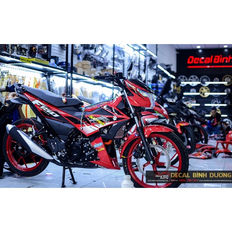 Tem rời satria đỏ đen tem 3 lớp chống bay màu