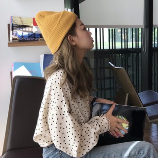 (ORDER) Áo sơ mi chấm bi cổ tròn