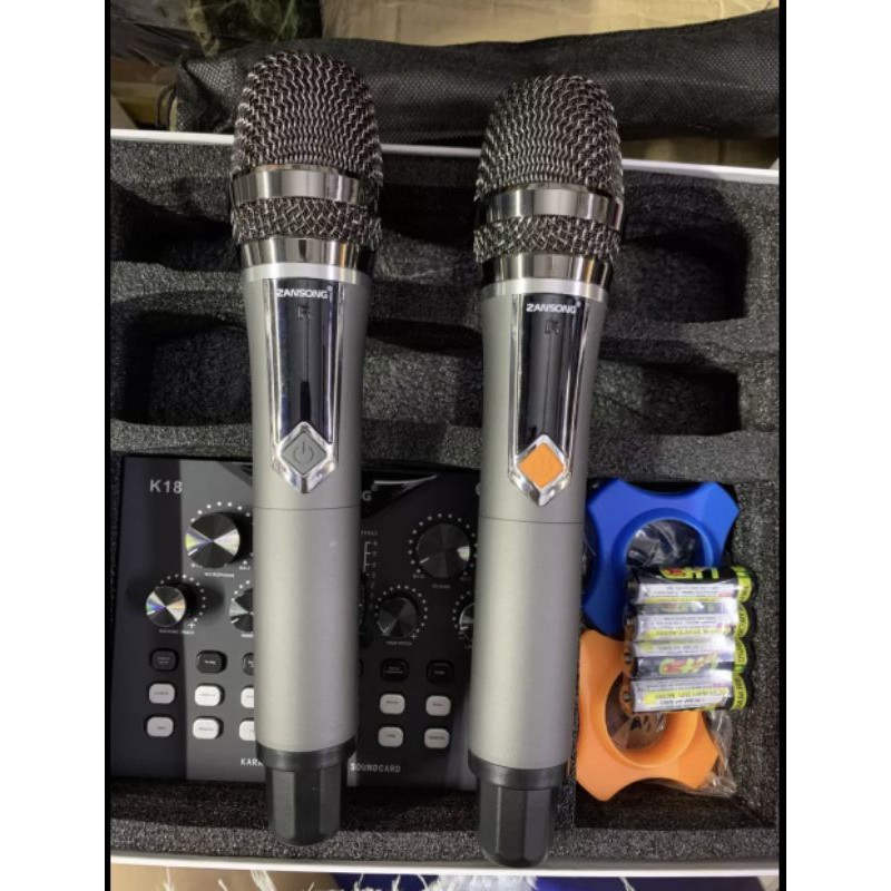 Bàn Mixer K18 ( Mixer G4 bản nâng cấp ) kèm 2 micro cực hay dùng cho loa kéo amply và thu âm livestream
