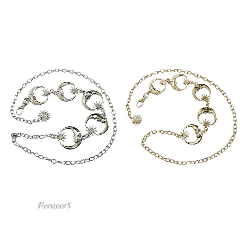 [Fenteer1] Thắt Lưng Dây Xích Mặt Hình Ngôi Sao Mặt Trăng Cho Nữ Mặc Đầm Jean