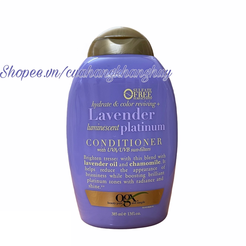 Dầu xả OGX Lavender Luminescent Platinum 385 ml (Mỹ)