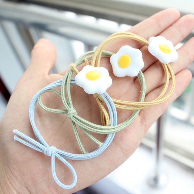 Dây buộc tóc trứng ốp la dễ thương