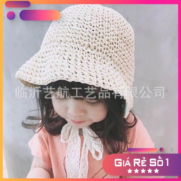 Mũ cói AjumaFREESHIPNón cói cho bé từ 0-3 tuổi hàng Quảng Châu loại 1