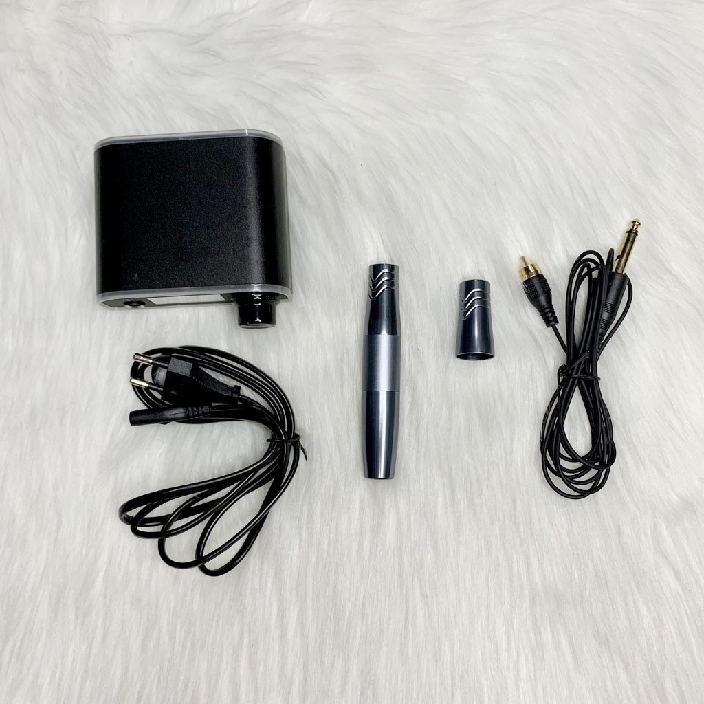 Máy pen mini 2 đầu 5.0 phun môi xăm tatto tặng kèm 1 nguồn led không dùng bàn đạp