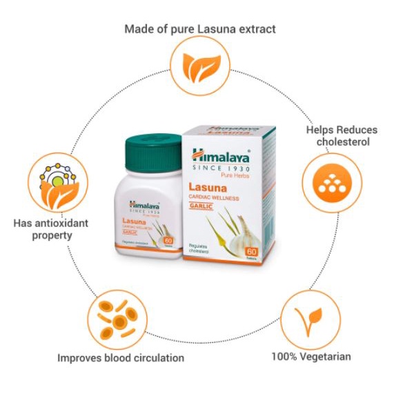 Himalaya Lasuna - Viên uống chiết xuất từ Củ Tỏi