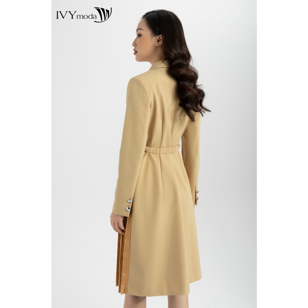 Áo khoác blazer nữ dáng dài xếp ly IVY moda MS 71M5943 | BigBuy360 - bigbuy360.vn