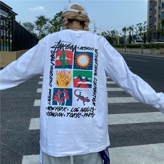 【Ready Stock】 STUSSY    Long Sleeved Sweater Hoodie Jackets Loose Blouse   C09590