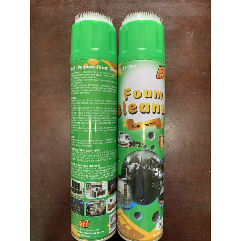 Bình xịt bọt đa năng 3T Foam Cleaner - 650ML - vệ sinh nội thất ô tô, nhà cửa ghế da nỉ - hương cafe