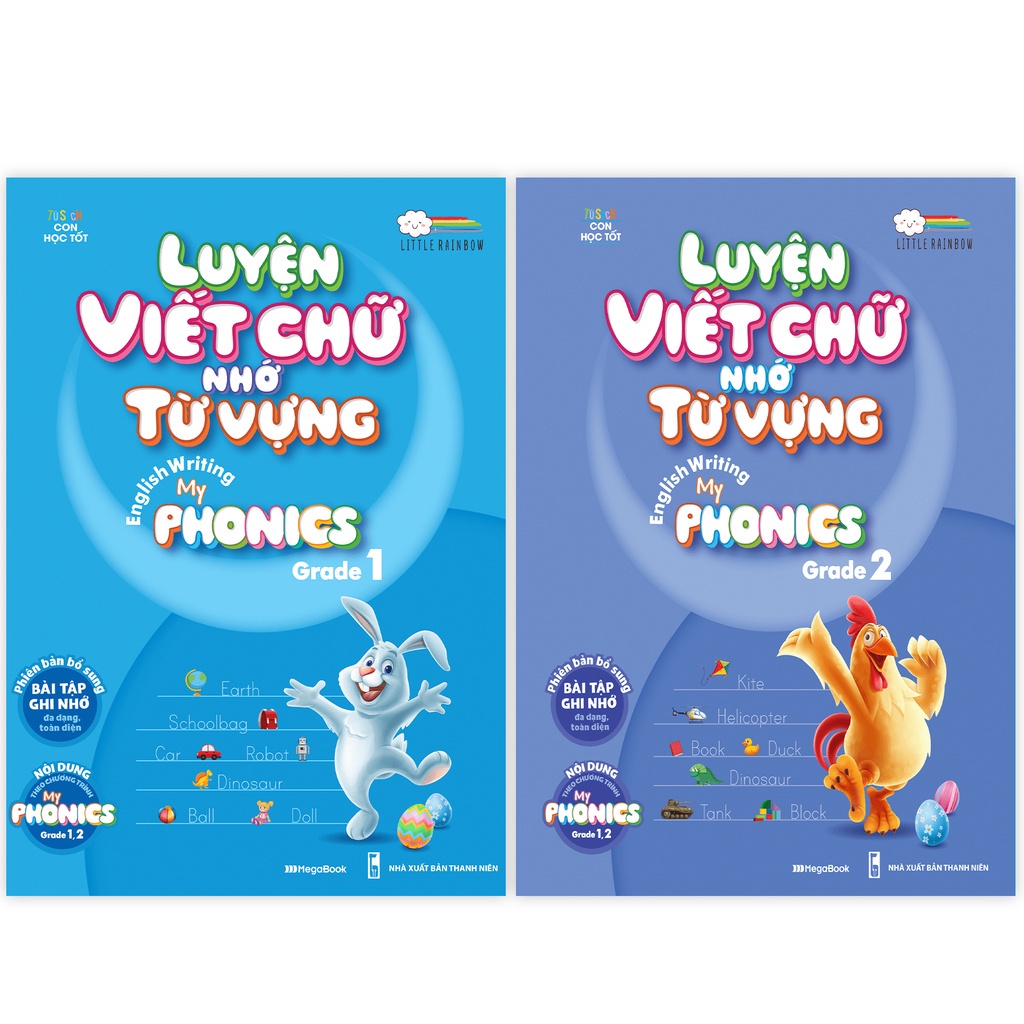 Sách - Combo 2 cuốn Luyện viết chữ nhớ từ vựng English writing My Phonics MEGAENG9574