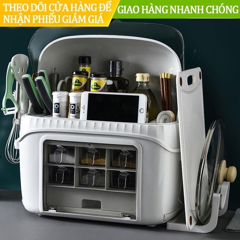 Hộp Đa Năng Đựng Gia Vị Và Đồ dùng nhà bếp Có Nắp