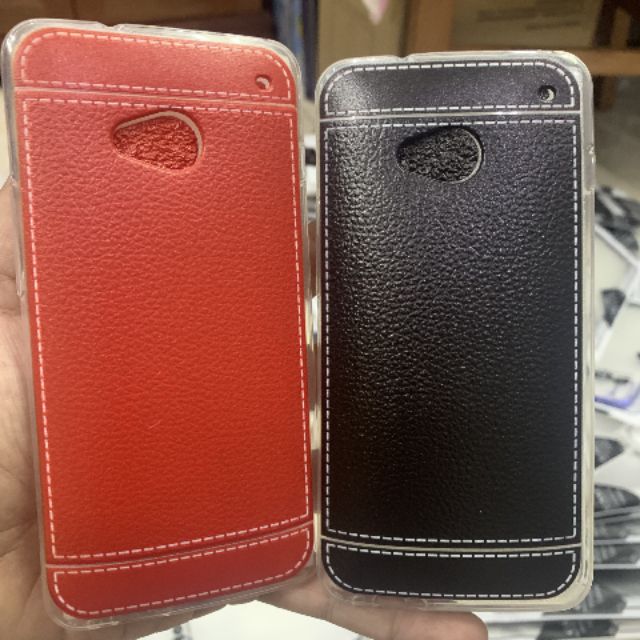 HTC One M7 ốp dẻo vân da màu thời trang