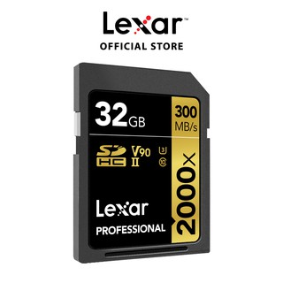 Thẻ Nhớ Lexar 32GB 2000X Professional SDXC UHS-II 300MB/260MB/s (Kèm Reader UHS-II) - Hàng Chính Hãng