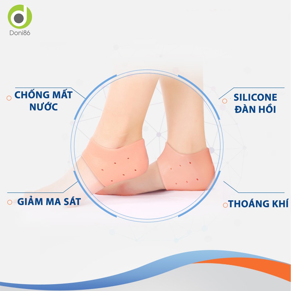 Vớ silicone bọc gót chân bảo vệ da chống nứt nẻ và giúp làm hồng gót sen - PK68