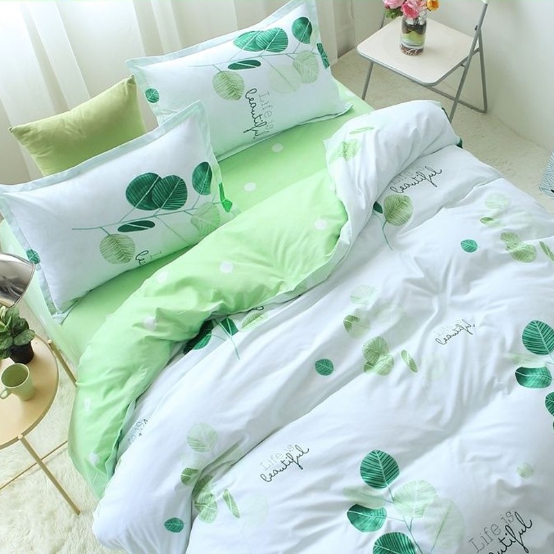 Bộ Chăn Ga Và Vỏ Gối 4 Trong 1 Chất Liệu Cotton 2 Trong 1