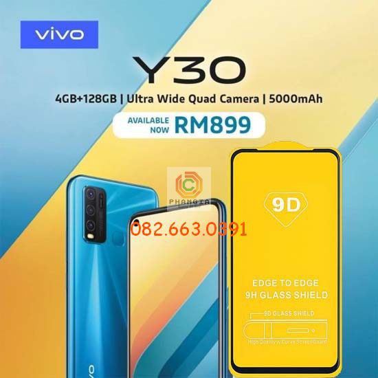 Kính cường lực Vivo Y30 full màn, full keo chuẩn đẹp