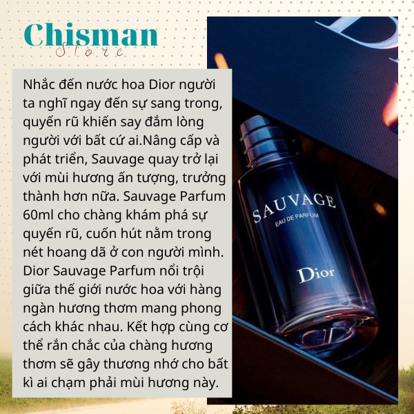 Nước hoa nam Savage EDP 100ml- Dầu thơm nam tính cuốn hút, đẳng cấp phái mạnh- Chisman