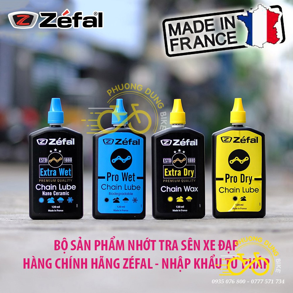 Dầu nhớt tra sên xích xe đạp ZEFAL Pro Wet / Pro Dry / Extra Wet / Extra Dry 120ml - Hàng chính Hãng