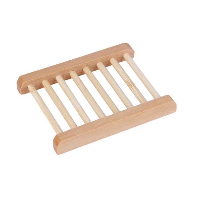 Khay đựng xà phòng bằng gỗ (thanh song) - Natural Wood Soap Tray Holder Bathroom