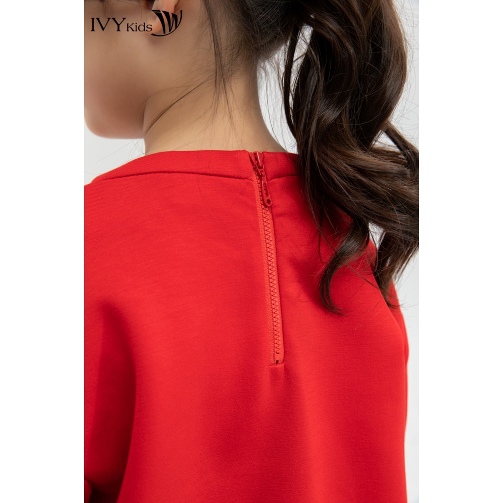 Áo thun đính hoa nổi bé gái IVY moda MS 58G1073