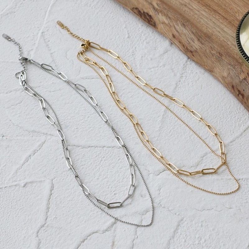 Dây Chuyền 2 Tầng Titan Ko Đen TT 3899