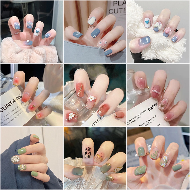 Bộ Móng Tay Giả Ngắn Vừa Và Ngắn Chất Lượng Cao Hỗ Trợ Chụp Ảnh