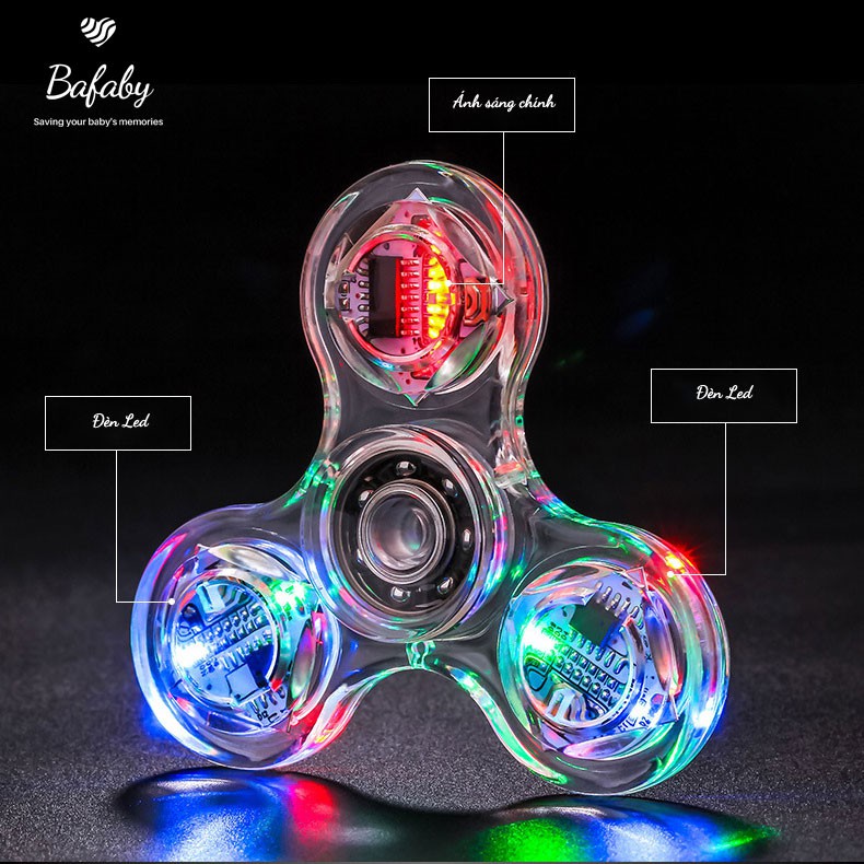 Con Quay Spinner Đồ Chơi Đèn Led Phát Sáng Xả Stress Bằng Nhựa ABS Cho Mọi Lứa Tuổi - BAFABY KIDS