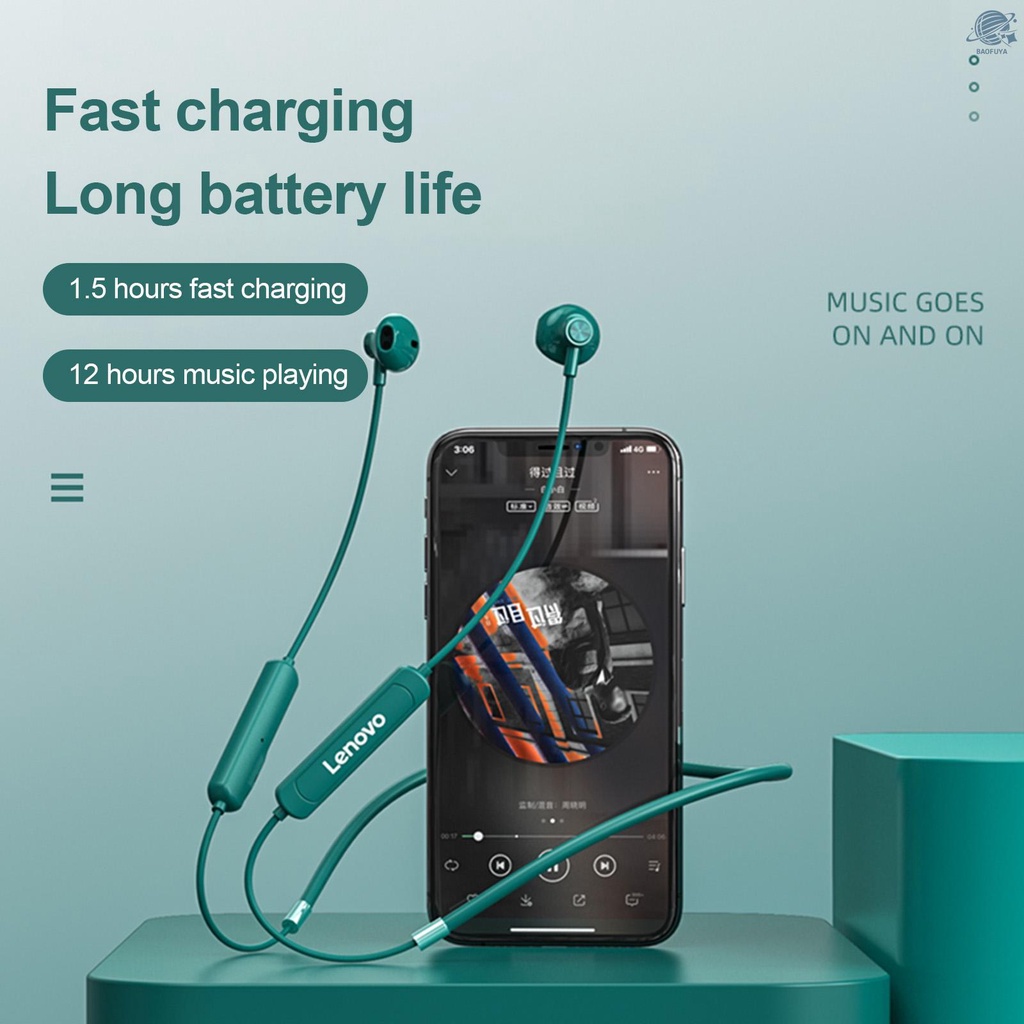 Tai nghe Lenovo SH1 bluetooth 5.0 không dây đeo cổ chống nước Ipx5 tùy chọn màu sắc