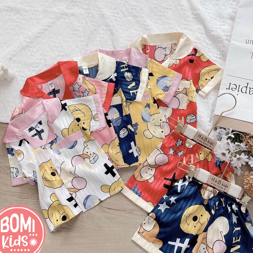 [ 6kg - 20kg] Đồ Bộ Pijama Chất Vải Lụa Cao Cấp mềm mịn cho bé