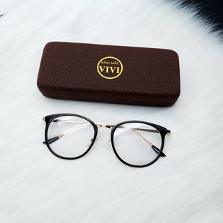 Gọng kính cận kim loại nam nữ dáng tròn bầu V9228 - kính thời trang 0 độ hàn quốc + Nhận cận viễn loạn